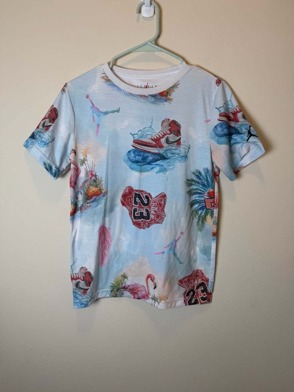 Jordan Flamingo AOP T-Shirt Size L White